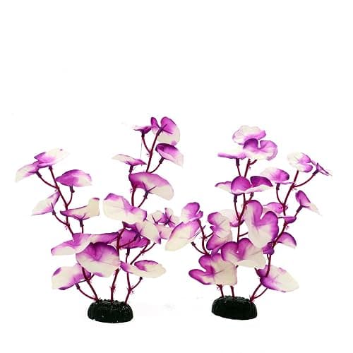 DVHEY Silk Aquarium Plants for Betta Fish Tank, Purple-White, 8 Inch | 2 Pcs, Aquatic Water Grass Decoration, Small thumbnail 5