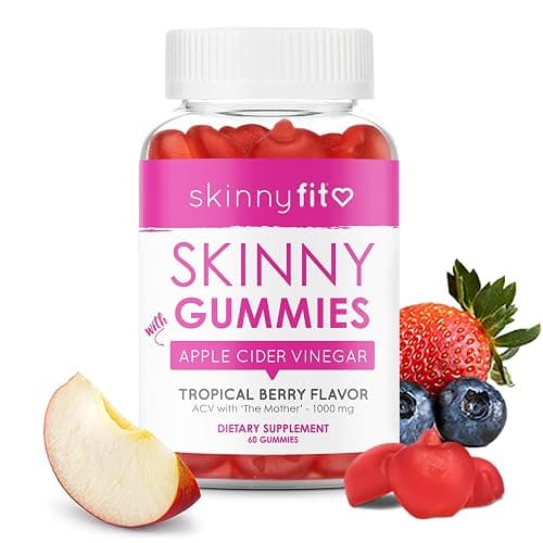 SkinnyFit Skinny Gummies Apple Cider Vinegar Gummies w/ The Mother, Healthy Weight, Immune Support, Vitamin B9, B12, Beetroot, Pomegranate, Vegan-Friendly, 60 Count - Image 1