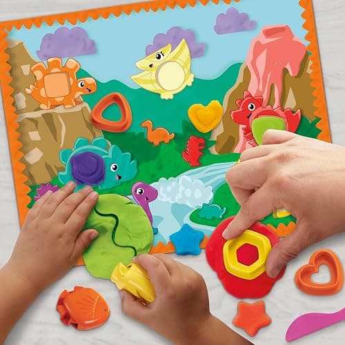 Play-Doh Shapes & Colors Dino Starter Set, Tactile Sensory Play Dinosaur Toys for Kids 2+, 11 Accessories thumbnail 3