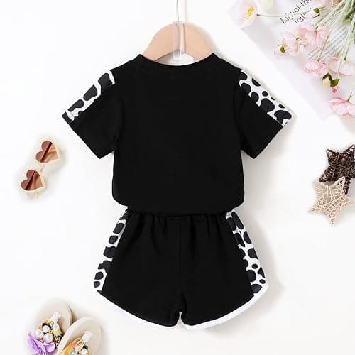YOUNGER TREE Toddler Infant Baby Girls Summer Outfits Leopard Print Short Sleeve Pocket T-Shirt Tops Pants Clothes Sets thumbnail 2