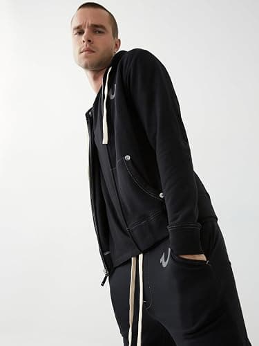 True Religion Men's Buddha Logo Zip Hoodie Sweatshirt Hooded Sweatshirt thumbnail 7
