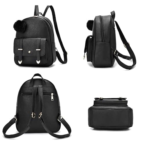 I IHAYNER Mini Backpack Purse for Teen Girls 3-PCS Fashion Backpack Cute Travel Daypacks Women Pompom Backpack Shoulder Bag thumbnail 3