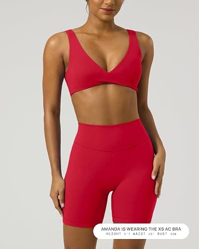 PAVOI ACTIVE Twist Front Sports Bra for Women - Two Ways Customizable Coverage Workout V Plunge Front & Back Bra, FlexFlow thumbnail 5