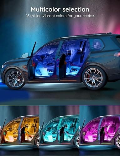 Govee Car LED Lights, Smart Car Interior Lights with App Control, RGB Lights with DIY Mode and Music Mode, 2 Lines Design LED Lights for Cars with Car Charger, 12V thumbnail 2