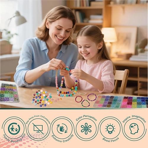 ASIMASIKE 6MM Glass Beads Kit for Jewelry Making - 3 Box Set 72 Colors, 3000pcs Round Colorful Beads for DIY, Beads for Bracelets, Gifts for Teen Girls thumbnail 7