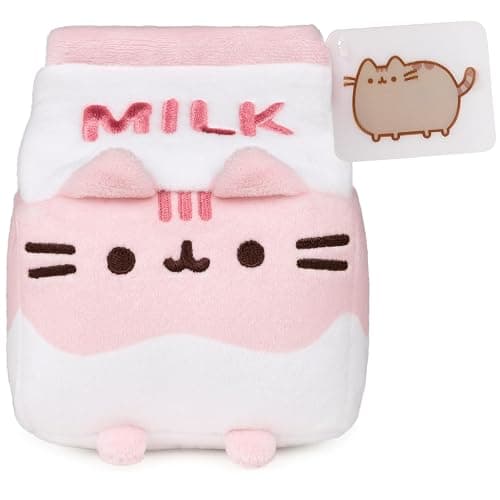 GUND Pusheen Strawberry Milk Plush Cat Stuffed Animal for Ages 8 and Up, Pink/White, 6” - Image 1