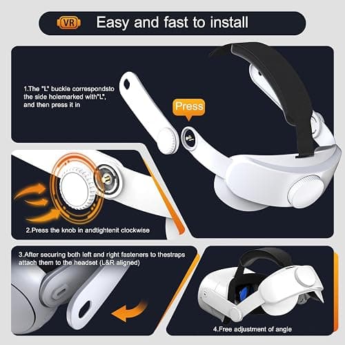 Adjustable Comfort Head Strap for Meta Quest 3S/Quest 3/Quest 2 - Elite Strap Replacement for Enhanced Support, Reduced Pressure & VR Gaming Immersion (T4 Quest 3S/Quest 3/Quest 2 Head Strap) thumbnail 2