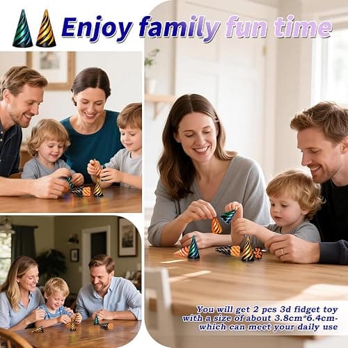 2 Pcs Impossible 3D Spiral, Pyramid Fidget Toy, 3D Printed Pass Through Fidgets for Home Office Decoration and Gifts thumbnail 5