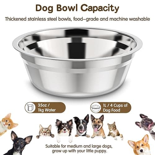 XIAZ Elevated Dog Bowls Large Breed Raised Dogs Bowl Stand Large/Medium Sized Dog 1L Food Water Bowl Stands 5 Heights Adjustable 9/11/12/14in White Pet Feeder Dish Station thumbnail 6
