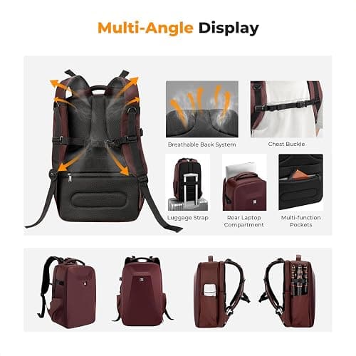 K&F CONCEPT Camera Backpack,Hardshell Photography DSLR Camera Bag with 15-15.6 Inch Laptop Compartment Hard Shell Camera Case Compatible with Canon/Nikon/Sony/DJI Mavic Drone thumbnail 4