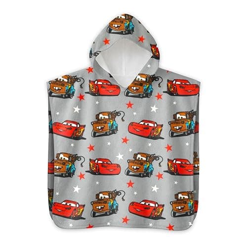 Disney Cars Hooded Towel Set for Kids, Girls, Boys - Lightning McQueen Bath Towel Poncho Bundle with Stickers, More | Disney Cars Bathroom Set thumbnail 3