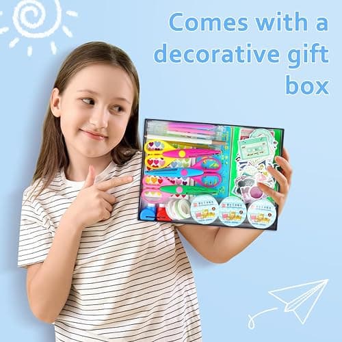 SICOHOME Scrapbook Supplies Kit - Bullet Junk Journaling Scrapbooking Set with Stationery Paper Stickers Tapes Scissors Markers - Birthday Gift for Starter thumbnail 5