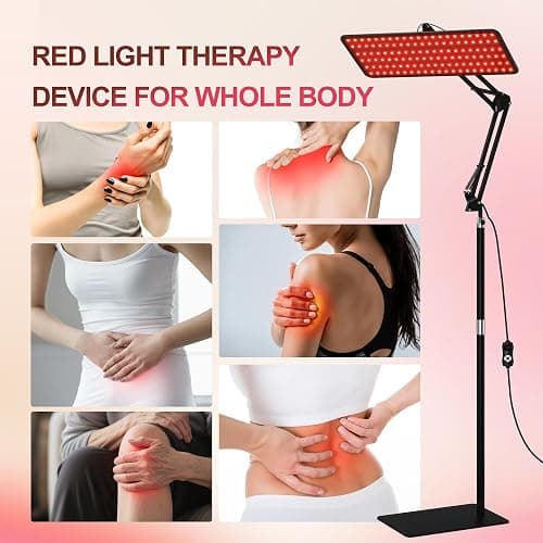 Morfone Red Light Infrared Lamp for Body Face - Tri-Wavelength (660nm, 850nm, 940nm) Infrared Light Lamp Large Panel with Adjustable Stand, Protective Glasses for Home Use, Gift for Women Girls thumbnail 4