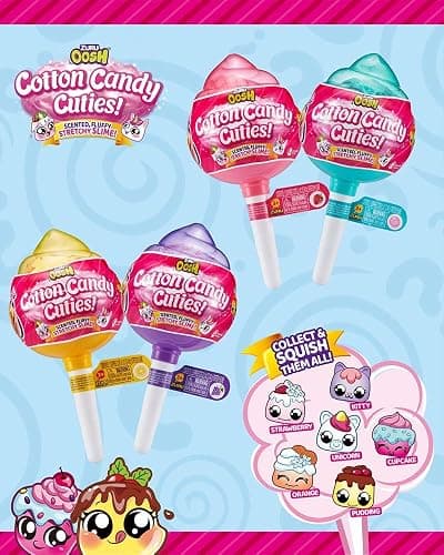 Oosh Slime Cotton Candy Cuties Series 2 by ZURU (Purple) Scented, Squishy, Fluffy, Soft, Stretchy, Stress Relief, Party Favors, Non-Stick with Collectible Cutie Slow Rise Toy thumbnail 4
