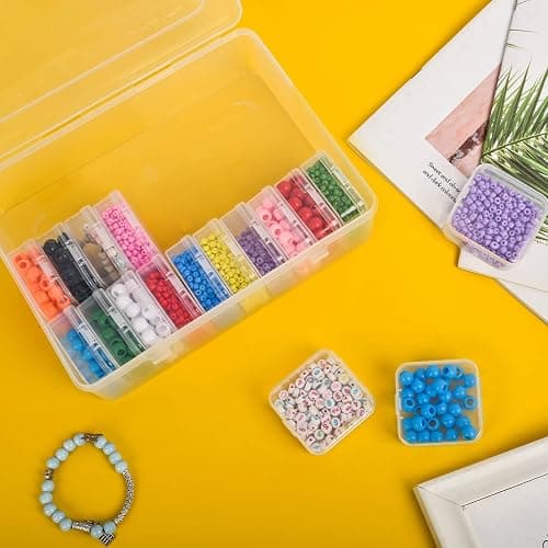 Bead Organizer Box, 30pcs Small Clear Plastic Storage Containers, Craft Storage Box Features Hinged Lid and Labels, Mini Boxes for Bracelets, Jewelry, Diamonds, Clay Beads, Screws, Seeds, Small Parts thumbnail 2
