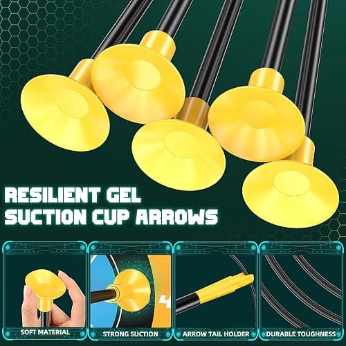 2 Packed Kids Bow and Arrow Set with Sound Effects & LED Flash Lights Achery Set, Indoor Outdoor Toys for Ages 4-8 8-12, Birthday Gifts for 3 4 5 6 7 8 9 10 11 12 Year Old Boys Girls Children, Yellow thumbnail 5