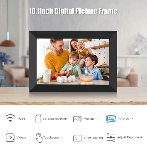 Digital Picture Frame WiFi 10.1 Inch Smart Digital Photo Frame with 1280x800 IPS HD Touch Screen, Auto-Rotate and Slideshow, Easy Setup to Share Photos or Videos Remotely via App from Anywhere thumbnail 5