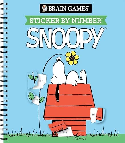 Brain Games - Sticker by Number: Snoopy (Officially Licensed Peanuts Product) - Image 1
