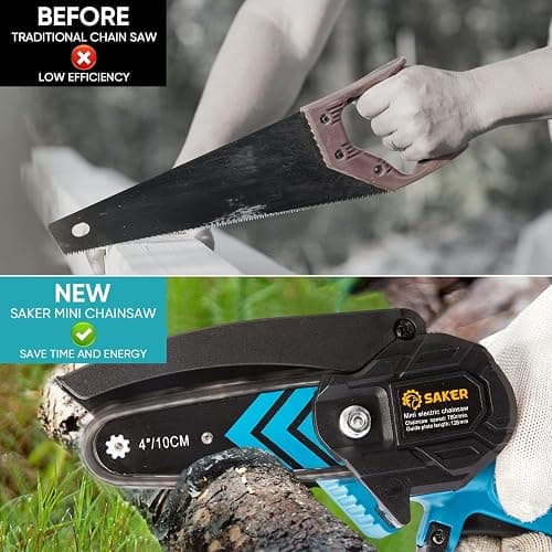Saker Mini Chainsaw,Portable Electric Chainsaws Cordless,Handheld Chain Saw Pruning Shears Chain Saws for Tree Branches,Courtyard,Household and Garden,Christmas Gifts for Men Dad Husband Women thumbnail 6