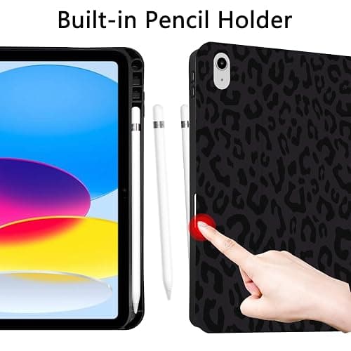 TopPerfekt Case for iPad 11th (A16) 11-inch 2025 / for iPad 10th Generation 10.9-inch 2022, Stand Folio Case Cover with Pencil Holder for Kids, Boys, Girls, Anti-Slip and Anti-Shock - Leopard Black thumbnail 3