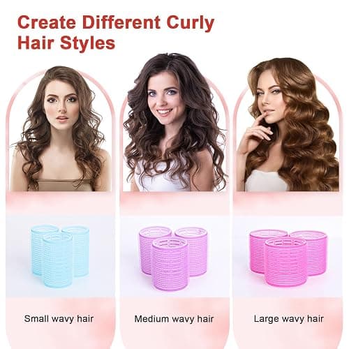 AiQInu 30 Pièces Bigoudis Cheveux, Comprenant 18 Bigoudis Magiques Et 12 Pinces Métalliques, Gros Cheveux Pour Les Femmes Et DIY Enfants thumbnail 5