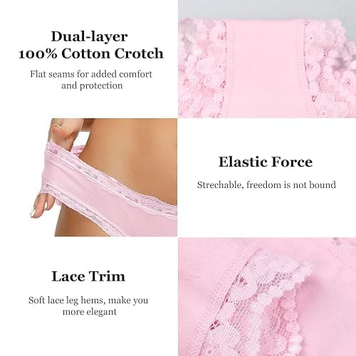 LYYTHAVON Women’s Underwear Soft Breathable Cotton Brief Ladies Panties 5-Pack thumbnail 3