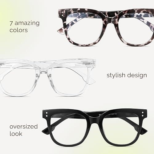 miyya Blue Light Glasses for Women - Oversized UV & Blue Light Blocker Chunky Frames, Stylish Eyewear Access thumbnail 8