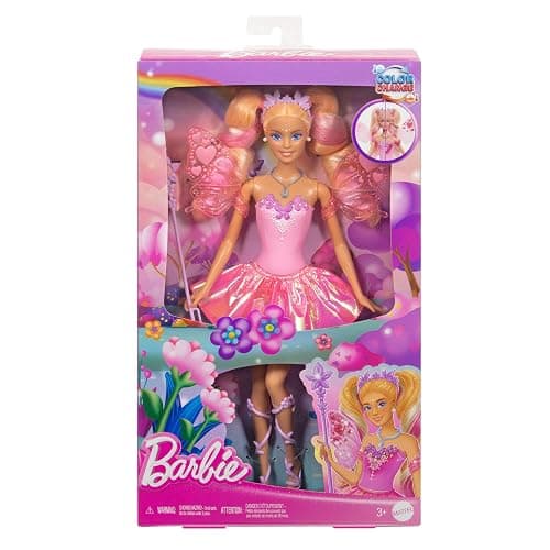 Mattel Barbie Fairy Doll with Toy Wand & Fashion Accessories, Fantasy Theme with Color-Change Fun on Wings & Outfit, JCP76 thumbnail 6
