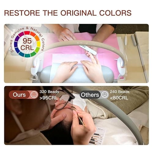 obcd Half Moon Light for Nail Desk 20 inch Half Moon Lamp Portable Ring Light for Eyelash Extensions Suitable for Nail Beauty Crafts Sculpture, Brightness Adjustable thumbnail 6