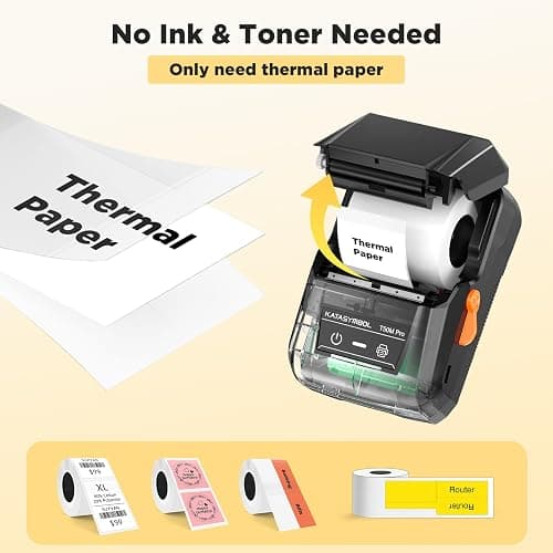 SUPVAN T50M Pro Bluetooth Label Maker Machine with Tape, Wide Waterproof Label, Versatile App with 40 Fonts and 650+ Icons, Inkless Labeler for Home, Kitchen, School, Office Organization, Black thumbnail 7