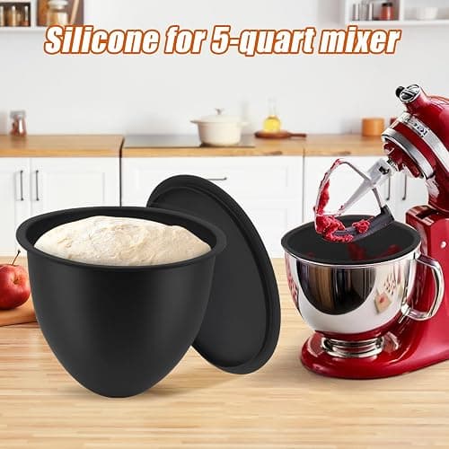 Silicone Liners for 5 Qt Tilt-Head Mixers, Mixer Bowl Accessories and Attachments for Baking and Cooking, Replacement Mixer Bowls (Black, 1 Pcs) thumbnail 2
