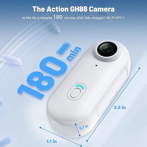 Meoilkolnm Mini Body Camera, Wearable Action Body Cam, Thumb Size Hands Free Recording Body Worn Camera, Premium Portable Camcorder Mount Anywhere for Pet Walking, Work, Travel (White, 128GB) thumbnail 3