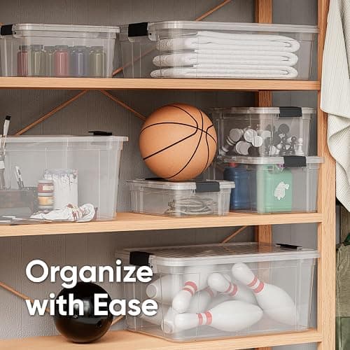 Superio Clear Plastic Storage Bin with Lid, 11 Qt, Non-Toxic, BPA Free, Odor Free, Organizer Storage Box, Stackable Plastic Tote for Home, Garage, School, and Office thumbnail 6