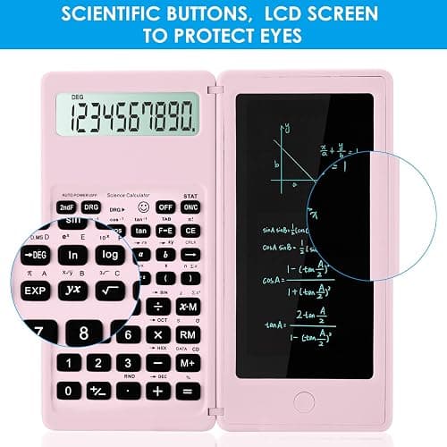 Scientific Calculators,IPepul Multi-Functional Pink Kawaii Calculator with Algebra, Trigonometry, and Calculus, Suitable for Students, Teachers, &Business Professionals, Lead for School Supplies（Pink thumbnail 4