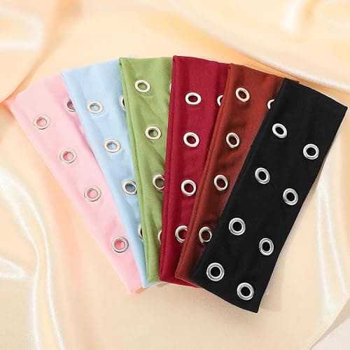 Weazppre Grunge Punk 6pcs Solid Color Metallic Punk Y2K Edgy Sporty Headbands, Suitable For Daily Life, Street Dance, Outdoor Activities thumbnail 3