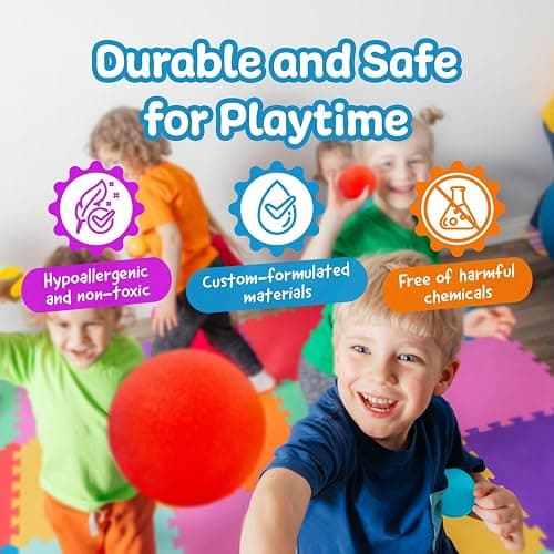 IMPRESA Squishy Stress Ball Set - Sensory Toys for Kids - Fidget Toys for Adults - Tear-Resistant Squeeze Balls for Stress Relief - Pack of 3, Multicolor thumbnail 5