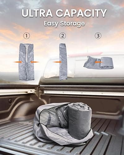 Inflatable Truck Bed Mattress for Tacoma Truck Air Mattress 5ft-5.5ft for Mid-Size Pickup with Detachable Tailgate Extension​, Honda Ridgeline Jeep Gladiator JT,Space-Optimized Design, Built in Pump thumbnail 5