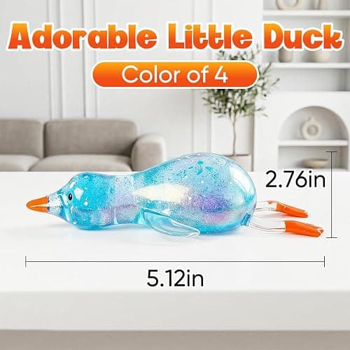 Cute Duck Squishy Sugar Stress Ball,Soft Duck Stress Relief Slow Rise Relaxing Sensory Fidget Toy for Anxiety Relief, Suitable for Adult use in Offices and Homes(Purple) thumbnail 3
