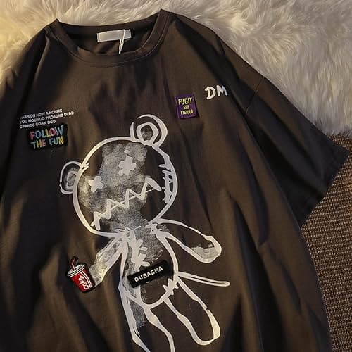 Women Goth T Shirt Y2K Harajuku Graphic Tops Cotton Anime Clothes thumbnail 3