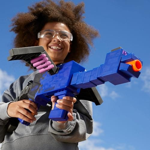 NERF Minecraft Ender Dragon Blaster, 4-Dart Internal Clip, 12 NERF Elite Foam Darts, Design Inspired by Mob in The Game thumbnail 6