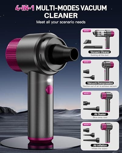 EYYA Handheld Car Vacuum Cleaner Cordless, 15000PA High Power Car Vacuum Cleaner & Air Duster, 4-in-1 Portable Mini Car Vacuum Cleaner with LED Light, Hand Held Vacuum Cleaner for Car Home Office thumbnail 3