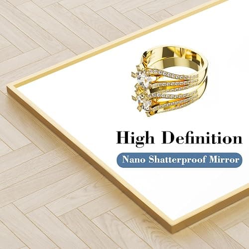 NEWBULIG Full Length Mirror, 56"x21" Full Body Standing Mirror, Gold|Tempered Glass, Hanging or Leaning, Aluminum Alloy Thin Frame Floor Standing for Bedroom, Cloakroom thumbnail 4