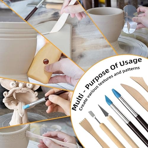 Leyclub 29 PCS Clay Tool, Clay Sculpting Tools Kit, Pottery Tools Can be Used for Stippling, Carving, Molding, and Shaping Clay Crafts, for Beginners, Hobbyists, Artists thumbnail 6