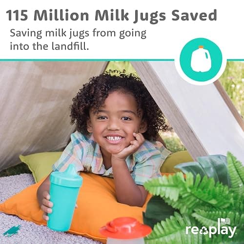 Re-Play Spill-Proof Sippy Cups - Reusable 10 Oz Set of 6, Dishwasher & Microwave Safe, Made in USA, Fairytale thumbnail 7
