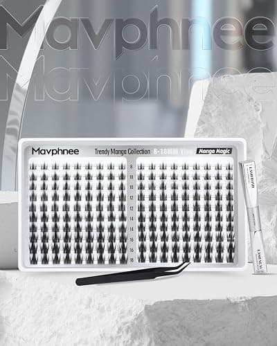 Viva Lash Clusters Kit Manga Eyelash Clusters Anime Individual Lashes Spiky Cluster Eyelash Extensions Kit 8-18MM Fairy Cluster Lashes Clear Band Lashes Clusters with Bond and Seal Lash Glue thumbnail 9