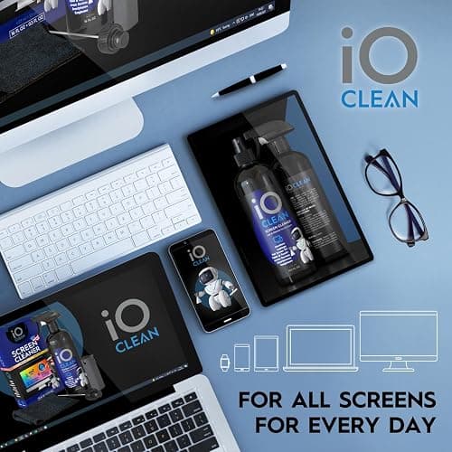 iO Clean Screen Cleaner Spray (16oz - 473ml) – Professional Cleaning Kit for LCD LED OLED TV, Smartphone, iPad, Laptop, Touchscreen and Computer Monitor – Includes 2 Sprayers & Microfibre Cloth thumbnail 6