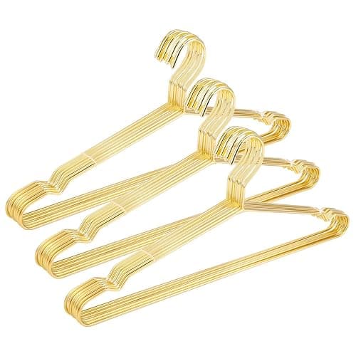 17.7" Strong Metal Wire Clothes Hangers, Coat Hanger, Standard Suit Hangers, Metal Shirt Dress Hanger Rack, 30 Pack, Gold - Image 1