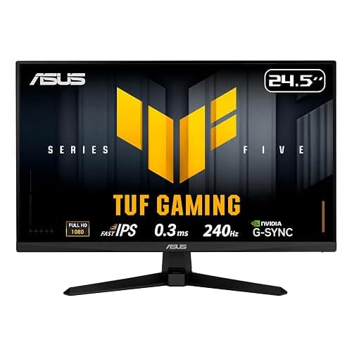 ASUS TUF Gaming Series 5 24.5” 1080P Monitor (VG259QM5A) – Full HD, Fast-IPS, 240Hz, 0.3ms, G-SYNC Compatible, FreeSync Premium, 99% sRGB, DisplayWidget, Gaming AI, 3 yr Warranty - Image 1