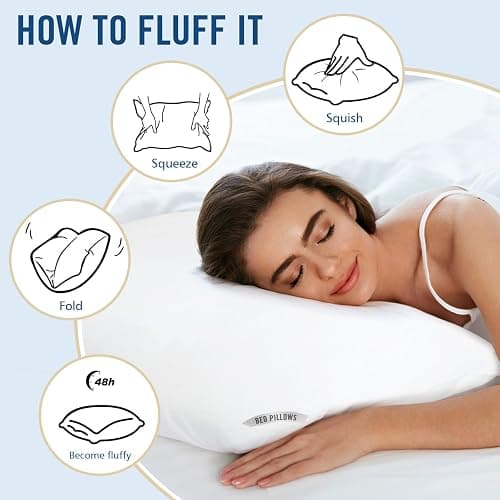 Piwaal Luxury Hotel Pillows for Sleeping 4 Pack,Bed Pillows Queen Size Set of 4,Down Alternative Filling,Pillows for Back,Stomach and Side Sleepers thumbnail 6
