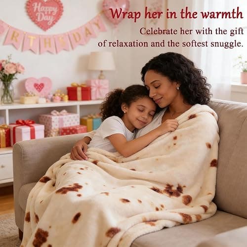SeaRoomy 60 inches Burrito Tortilla Blanket, Funny Food Throw Blanket | White Elephant Gifts, Gag Gifts For Teen Boys & Girls, Novelty Christmas Birthday Presents, Double Sided, Soft Flannel thumbnail 4
